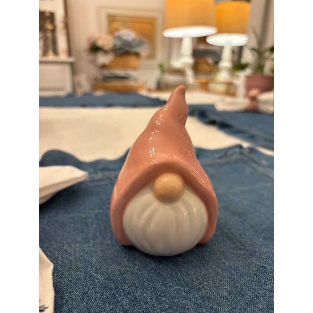 Pink Ceramic Gnome